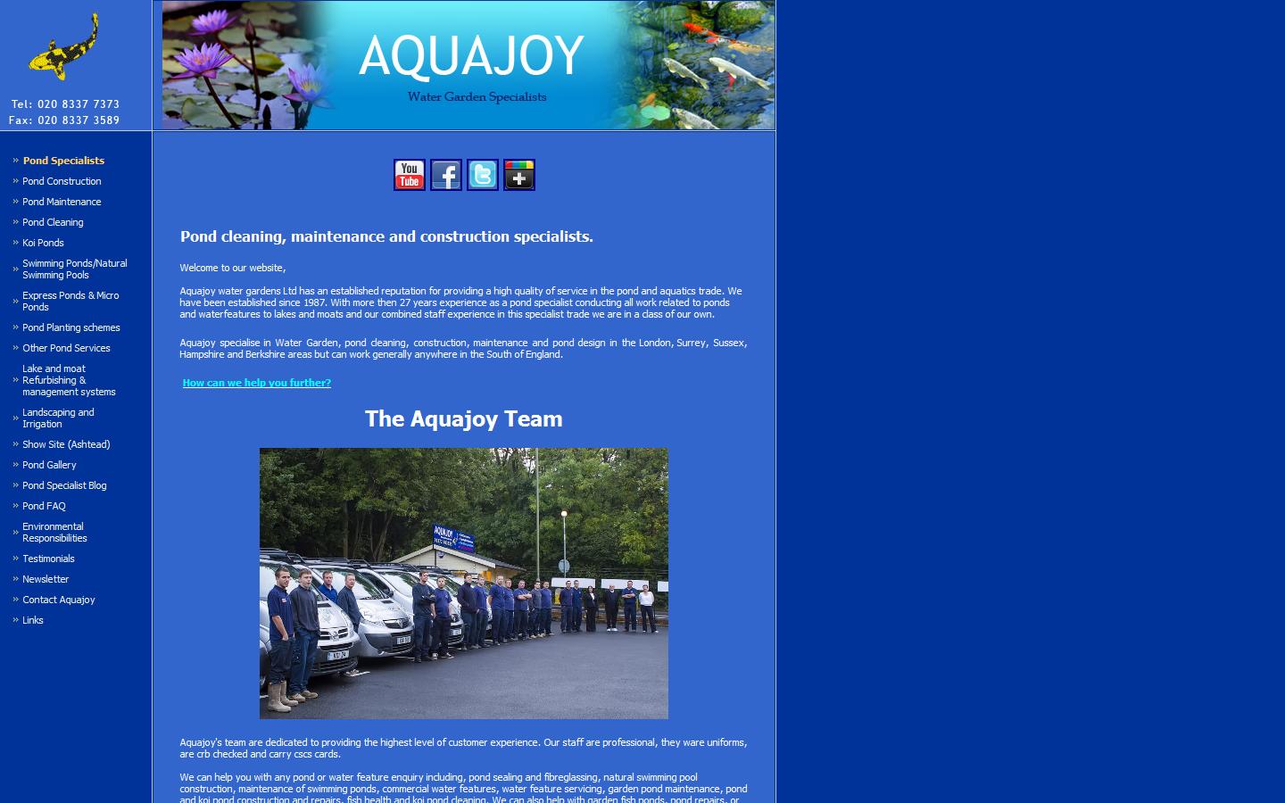 Aquajoy Water Gardens Ltd Website