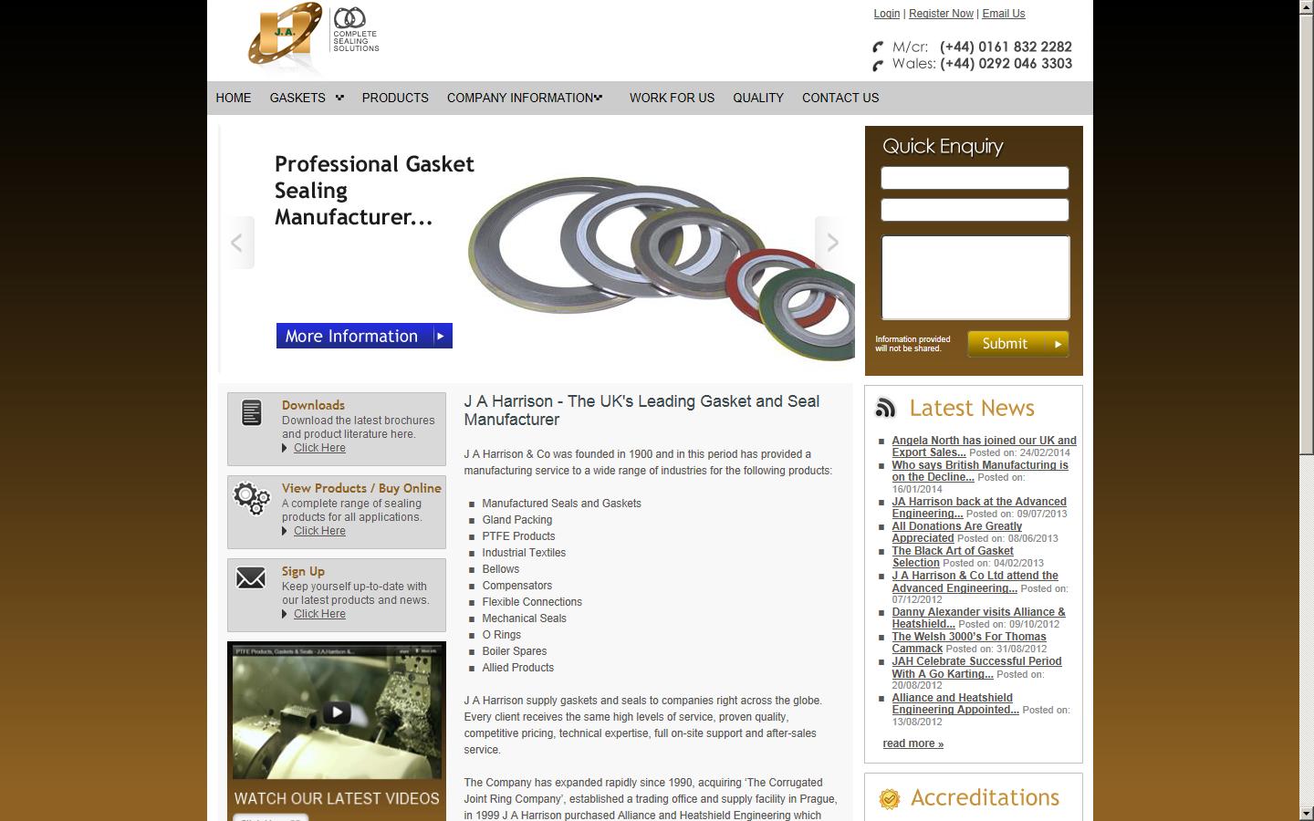 JA Harrison & Co (Manchester) Ltd Website