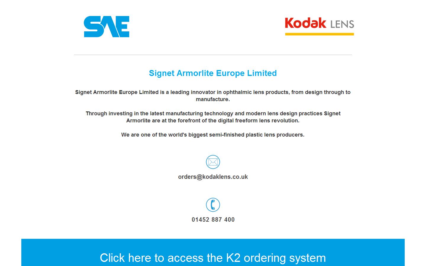 Signet Armorlite Europe Ltd Website