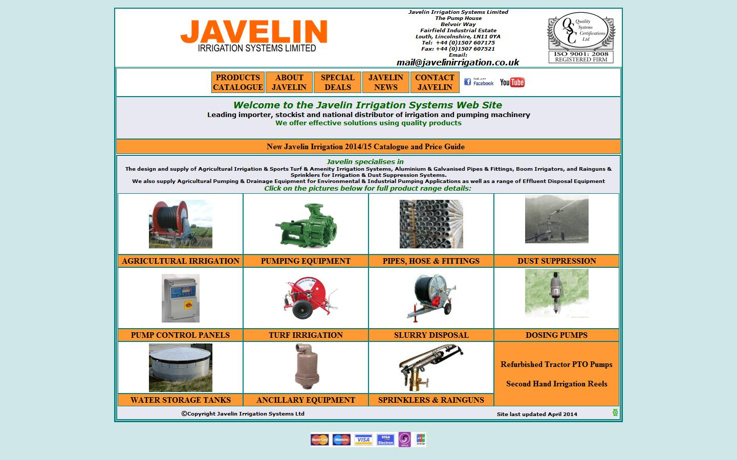 Javelin Irrigation Systems Ltd Website