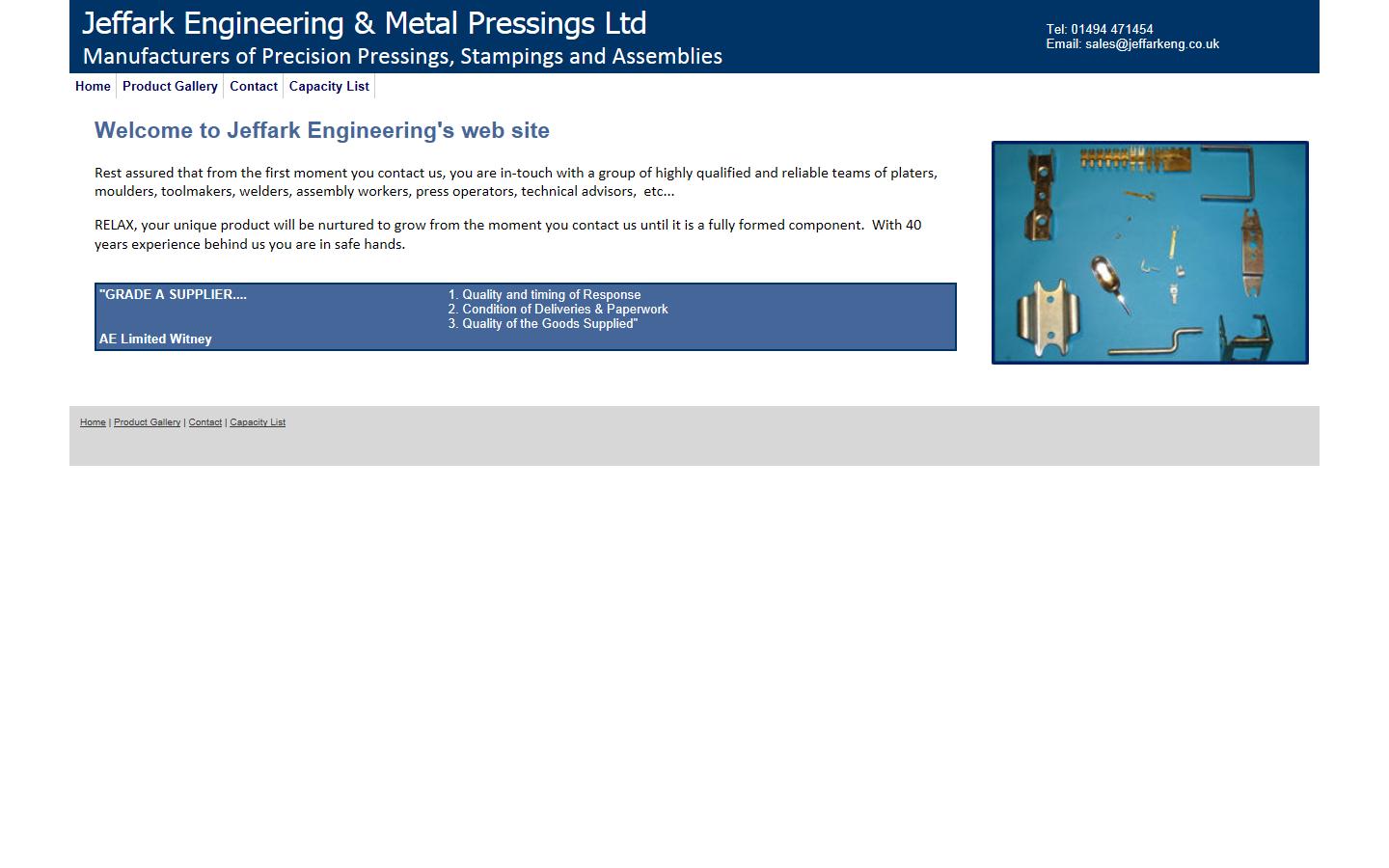 JEFFARK Engineering & metal pressing Ltd Website