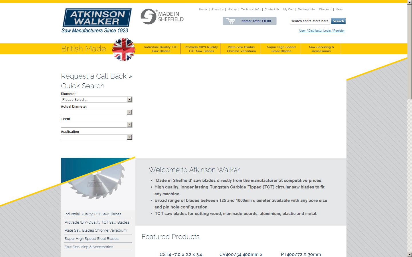 Atkinson-Walker (Saws) Ltd Website