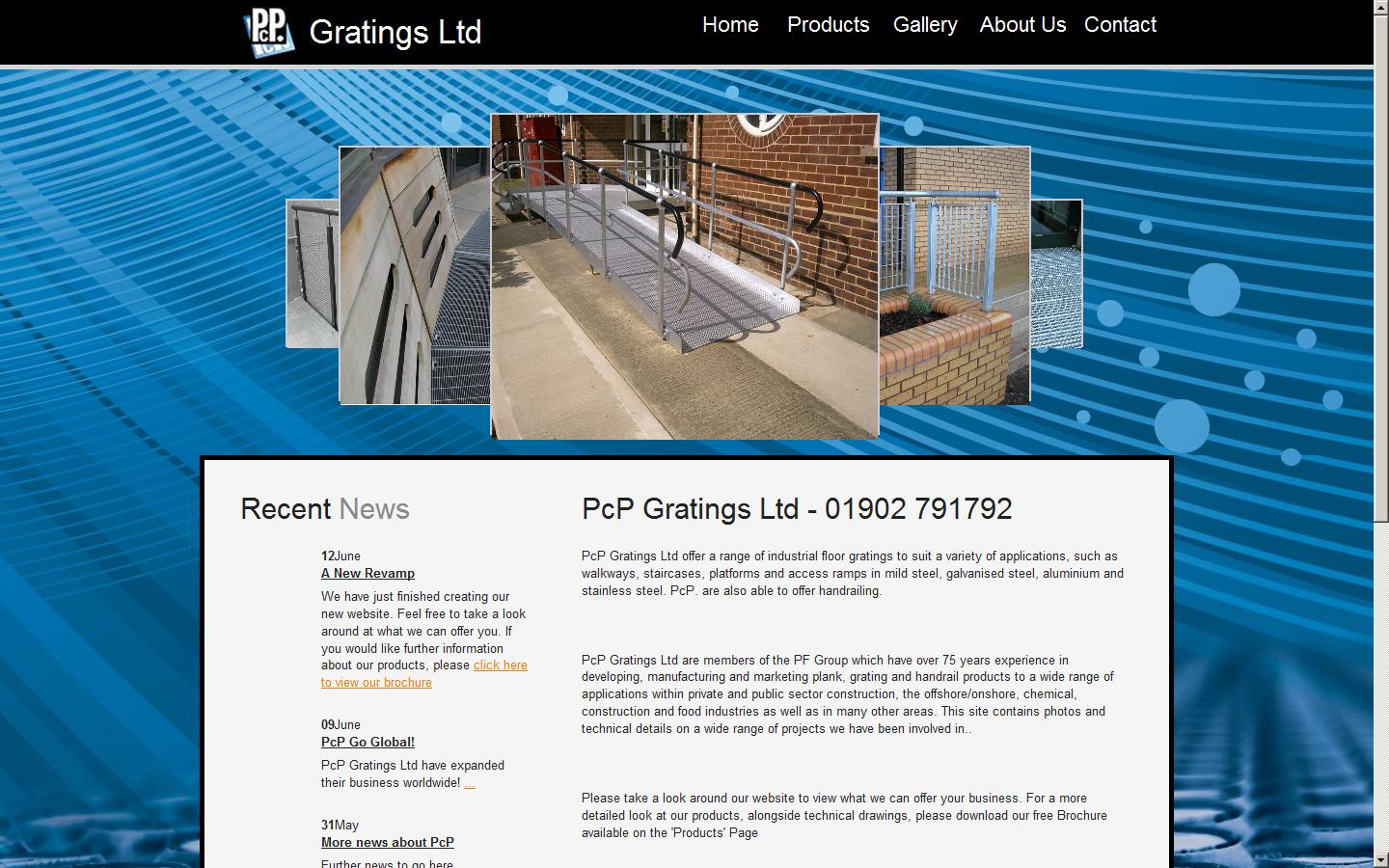 PcP Gratings Ltd Website
