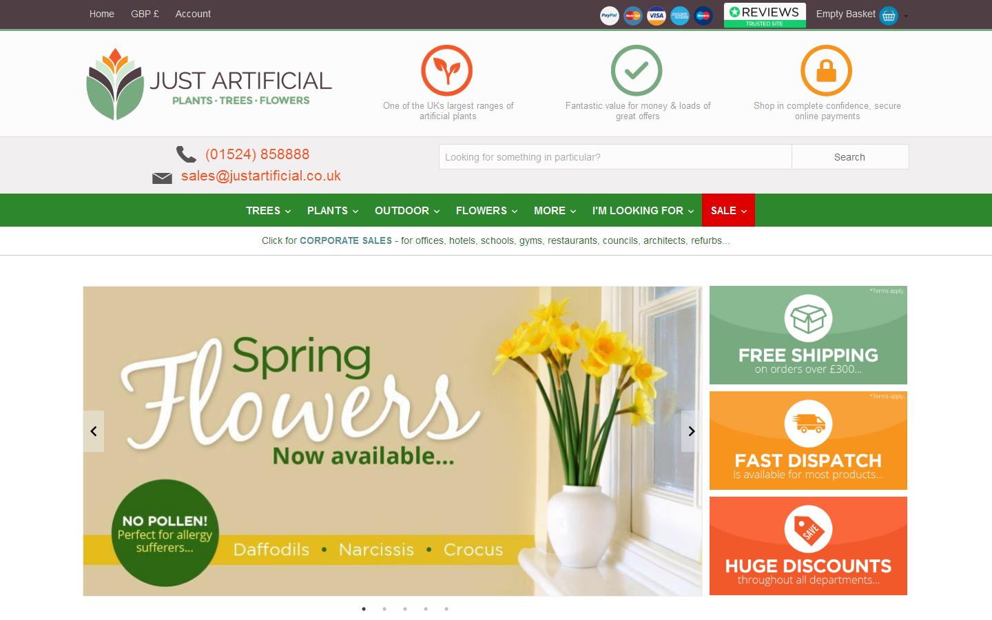 Just Artificial Group Ltd Website
