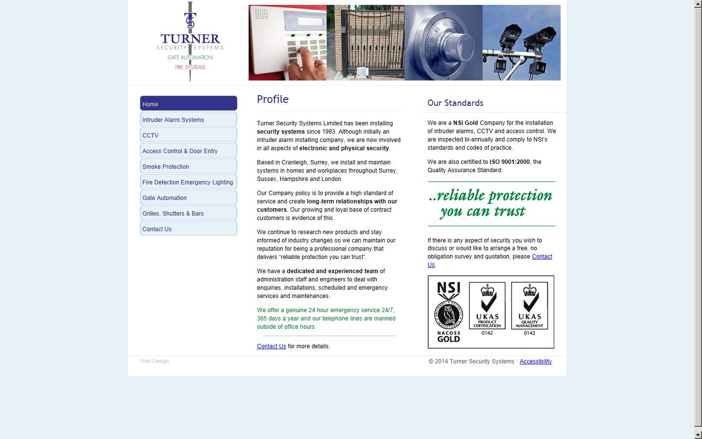 Turner Security Systems Limited Website