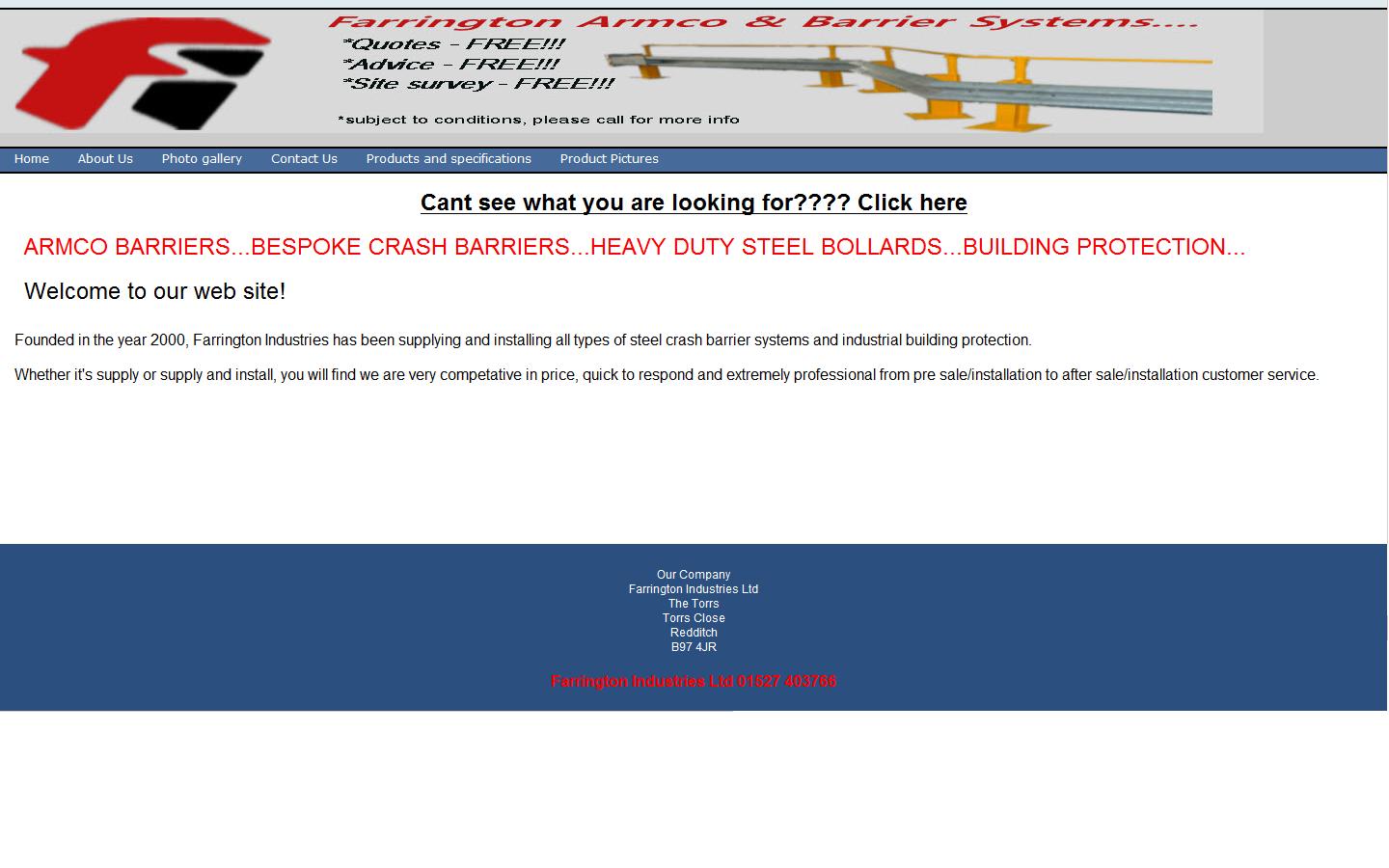 Farrington Industries Ltd Website