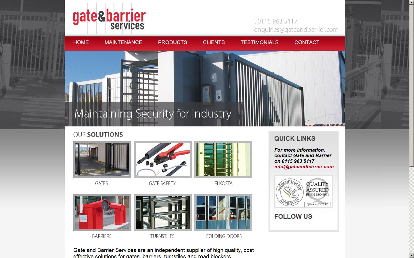 Gate & Barrier Services Website