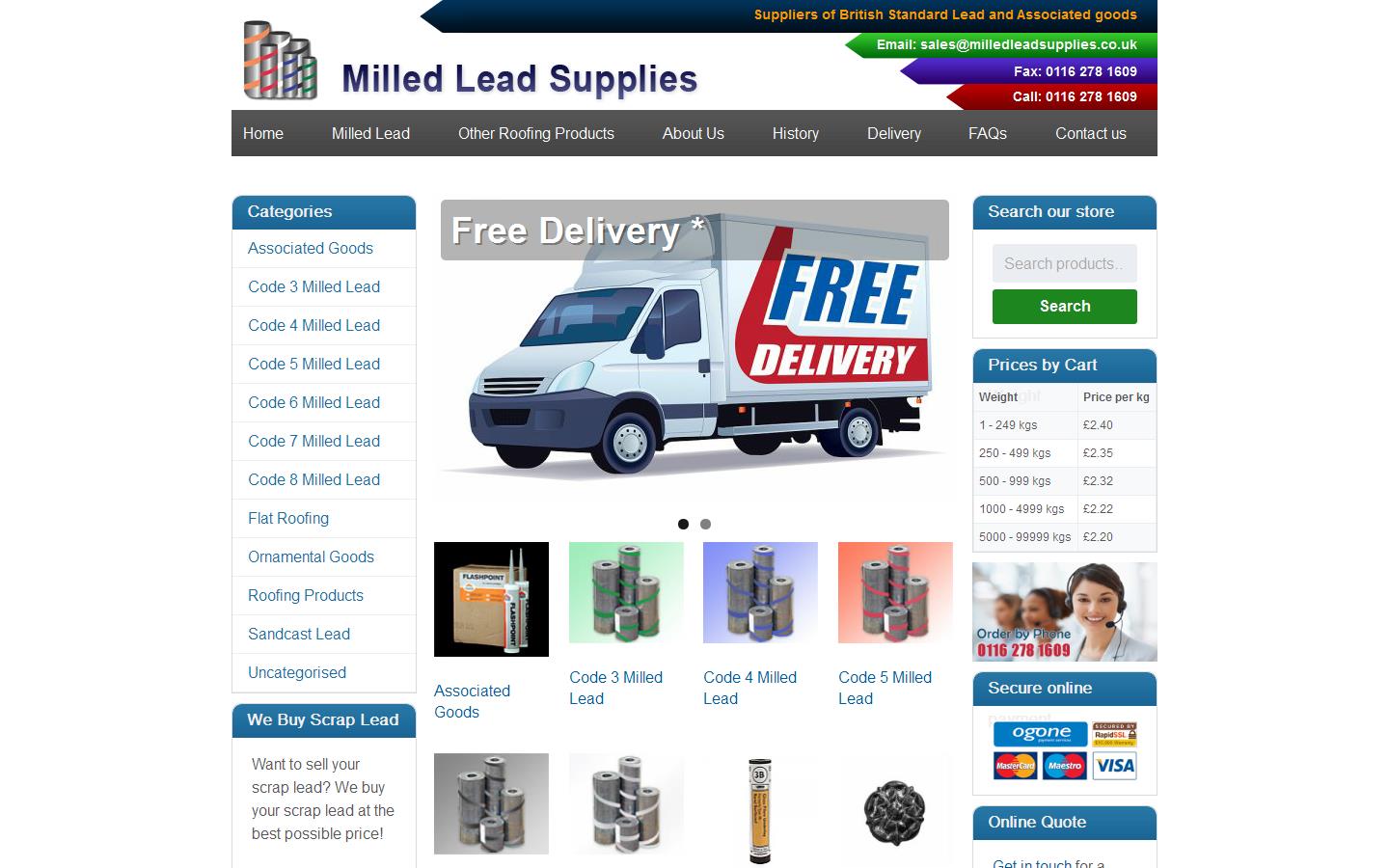 Milled Lead Supplies Ltd Website