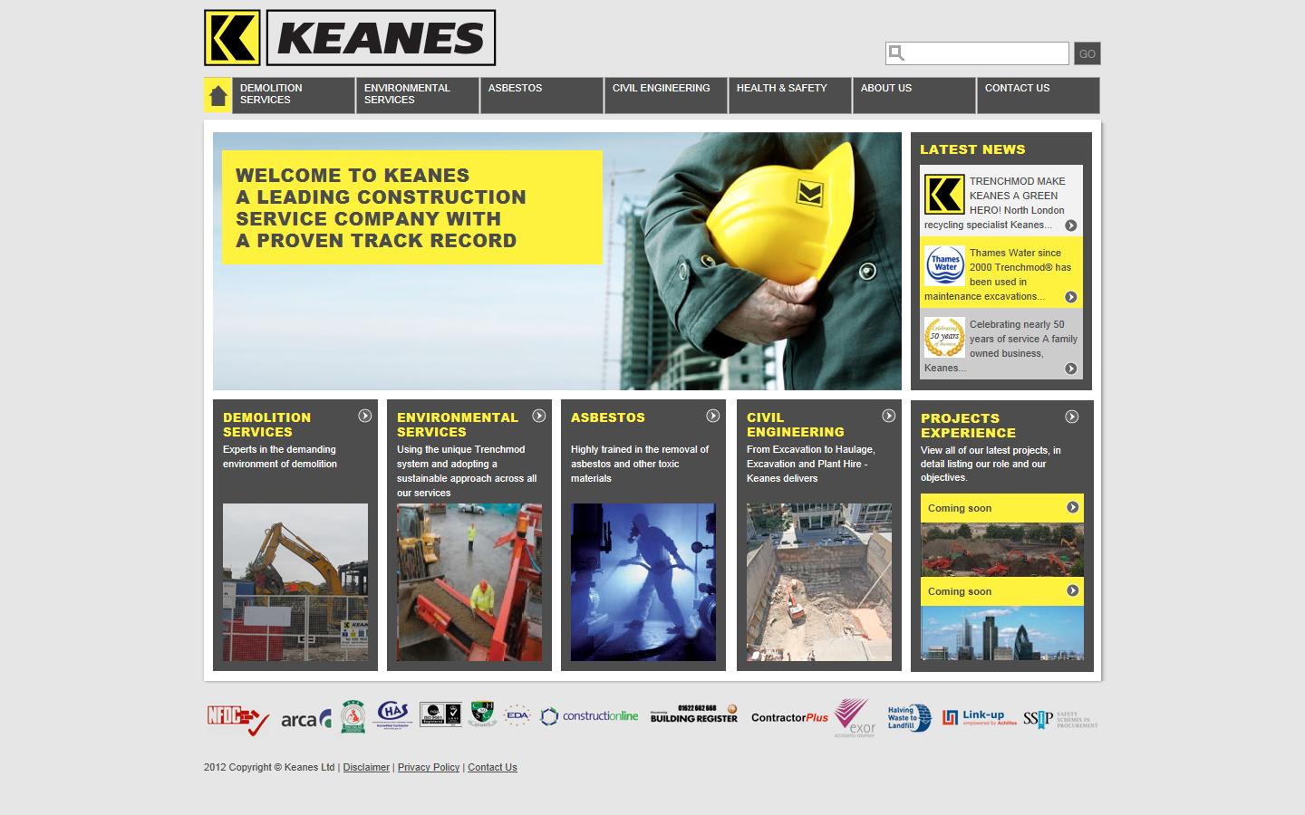 Keanes Limited Website