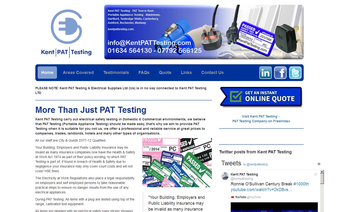 Kent PAT Testing Website