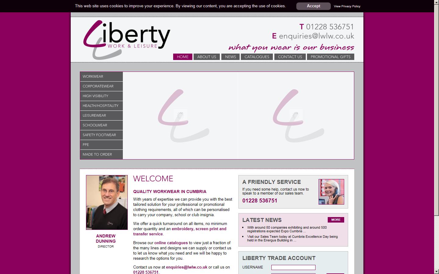 Liberty Work & Leisure Wear Ltd Website