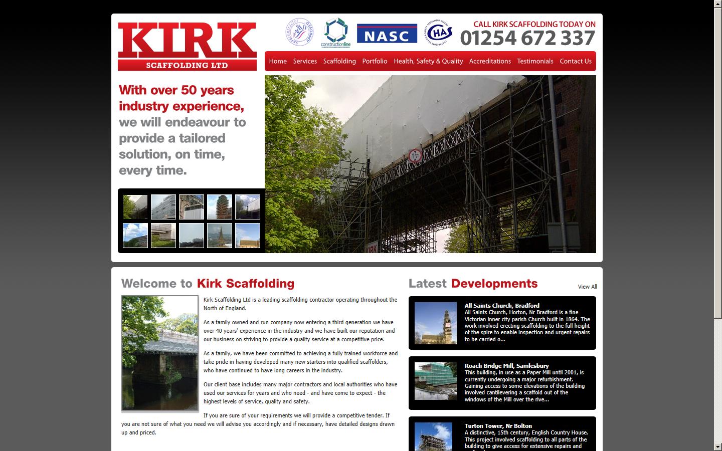 Kirk Scaffolding Ltd Website