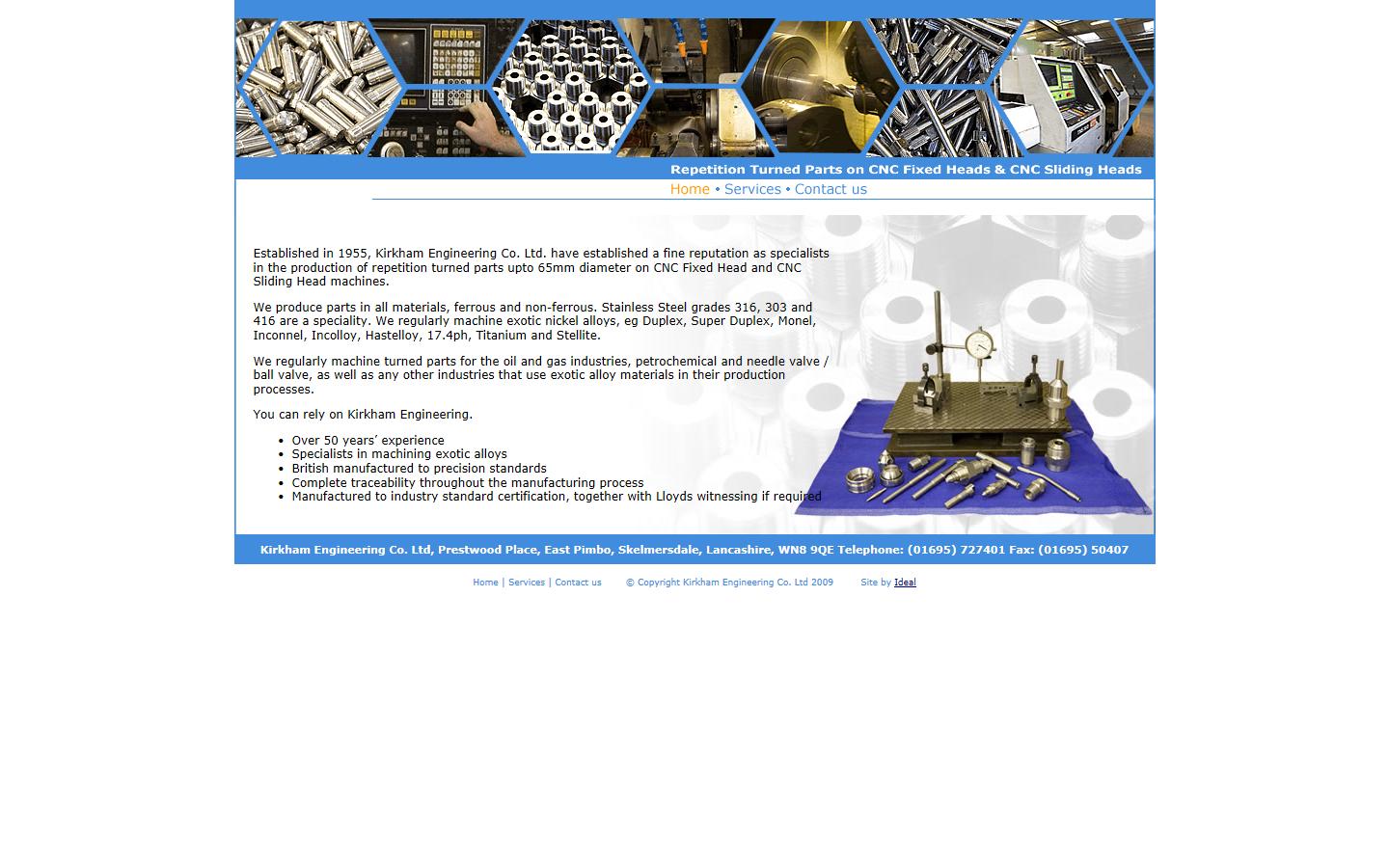 Kirkham Engineering Co. Ltd Website