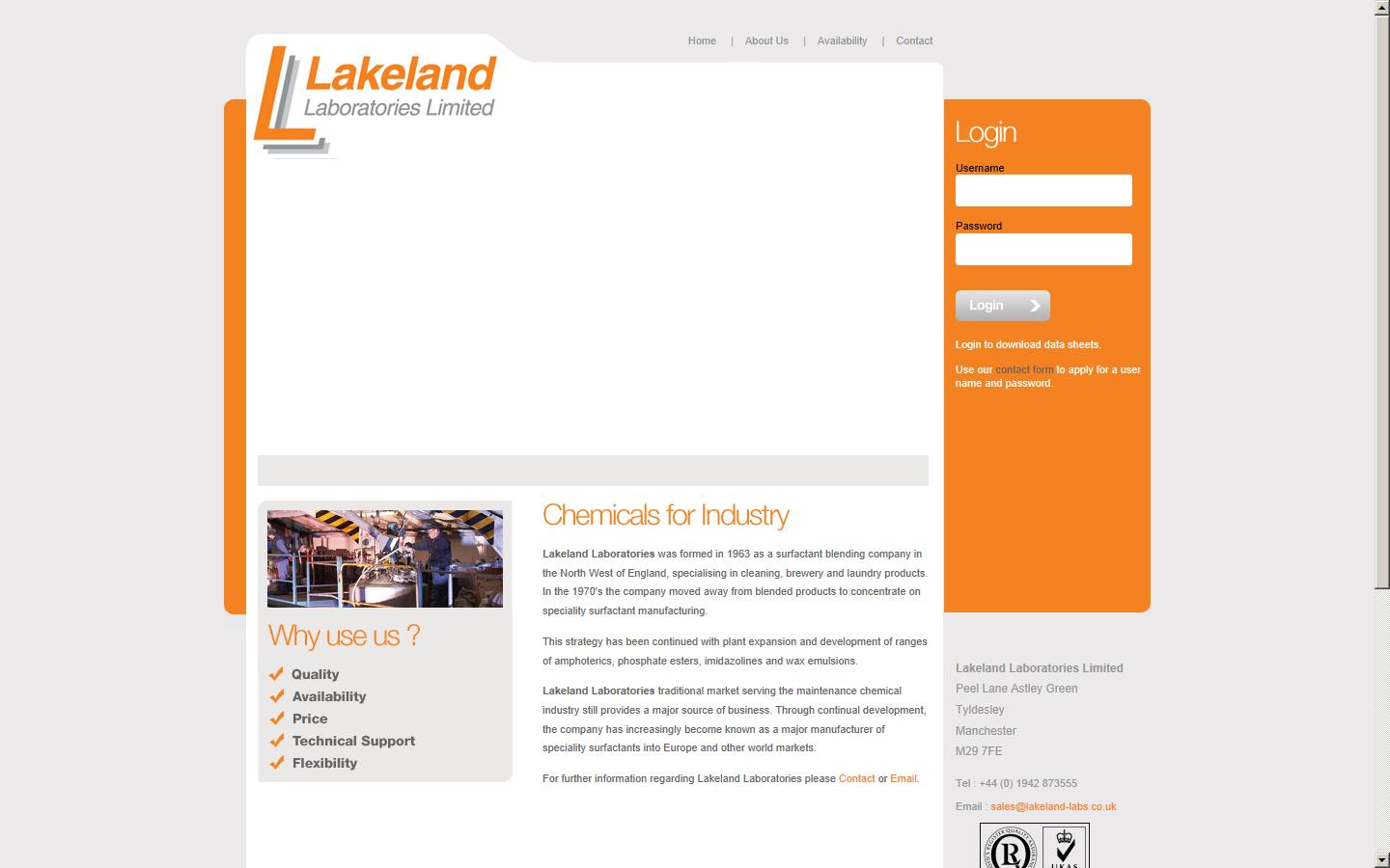 Lakeland Laboratories Ltd Website
