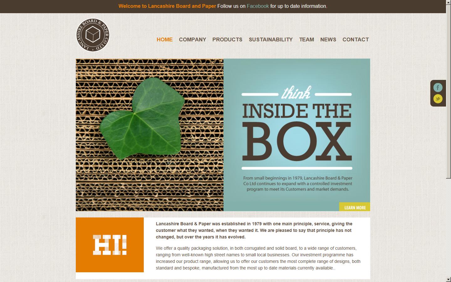 Lancashire Board & Paper Co. Ltd.  Website