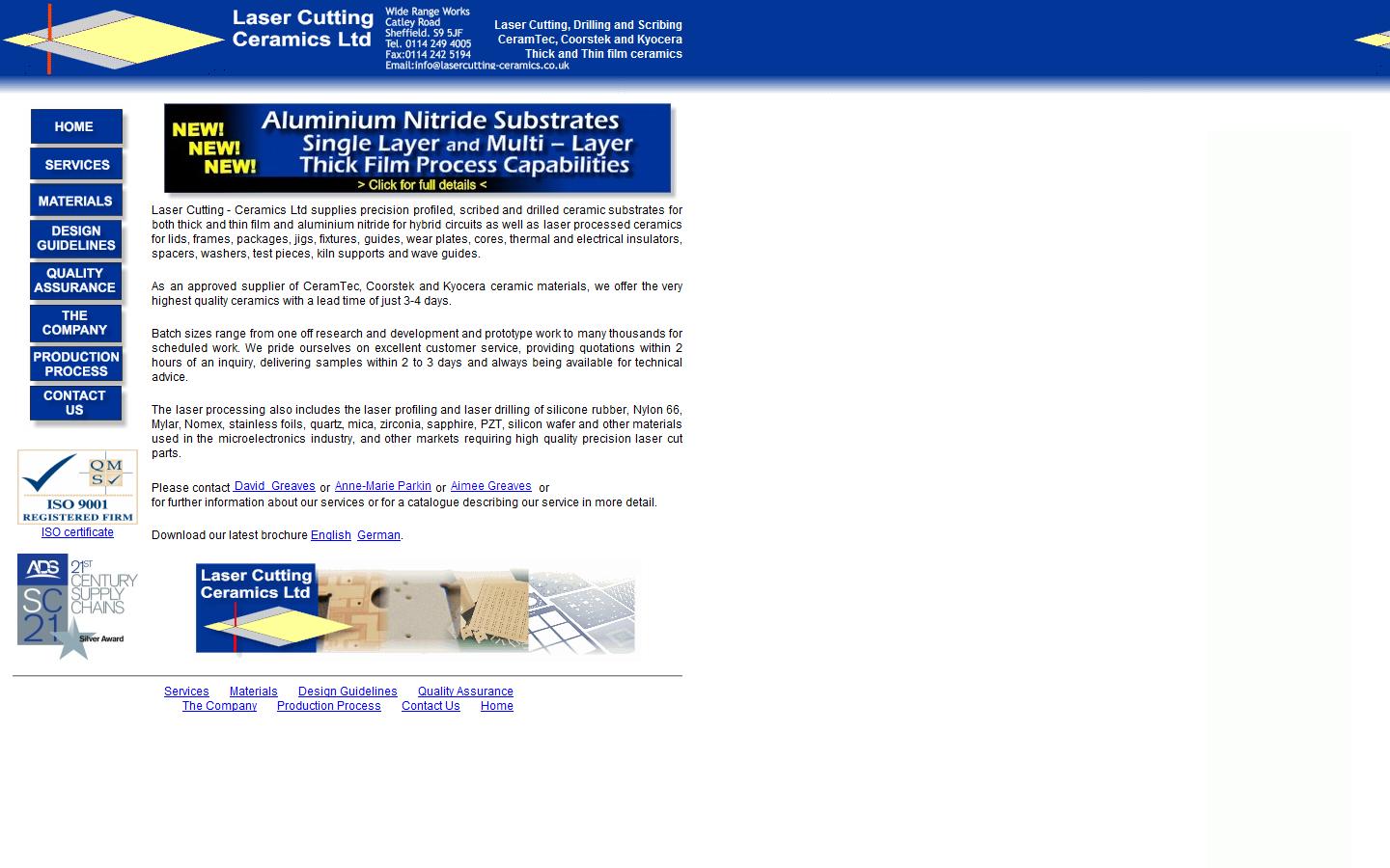 Laser Cutting Ceramics Ltd Website