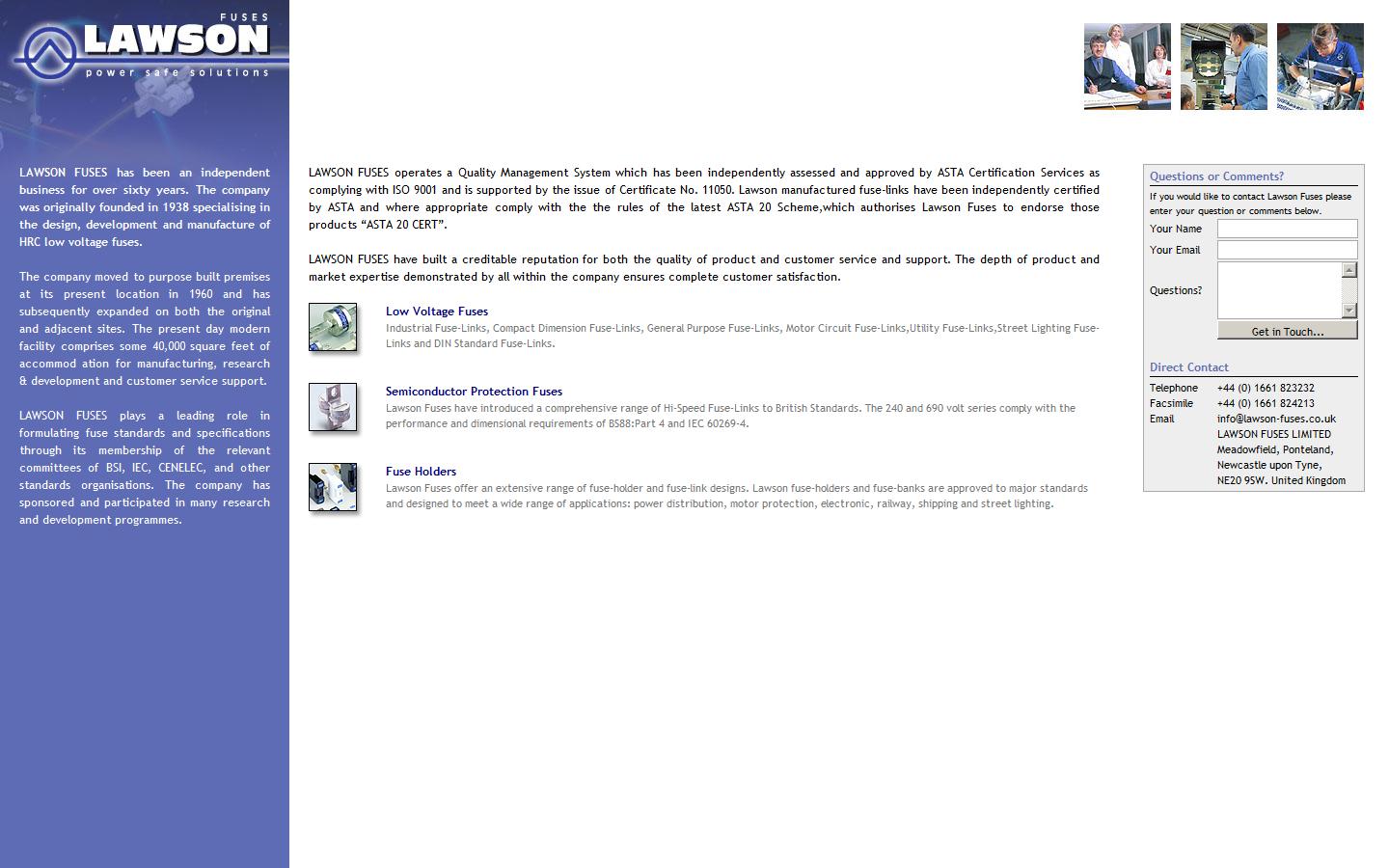 LAWSON FUSES LIMITED  Website