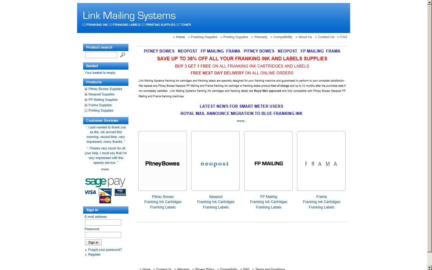 Link Mailing Systems Ltd Website