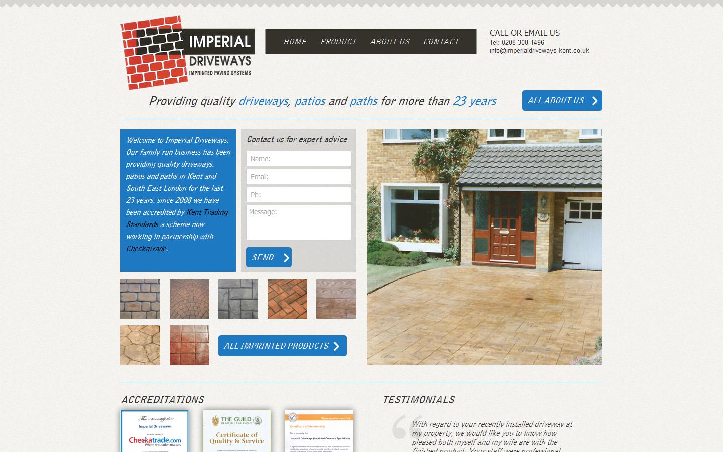 Imperial Driveways Website