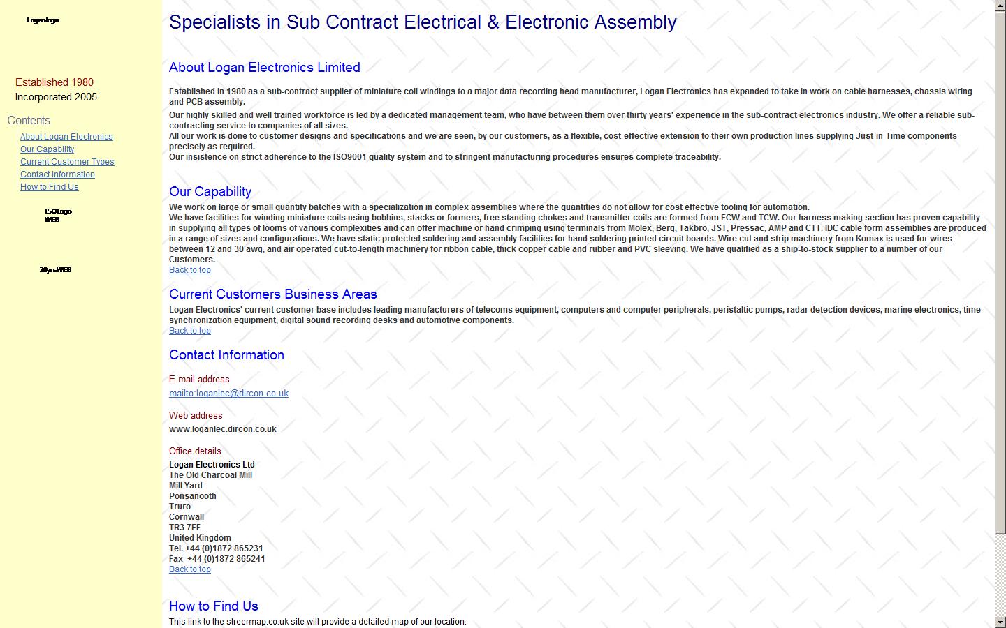 Logan Electronics Ltd Website