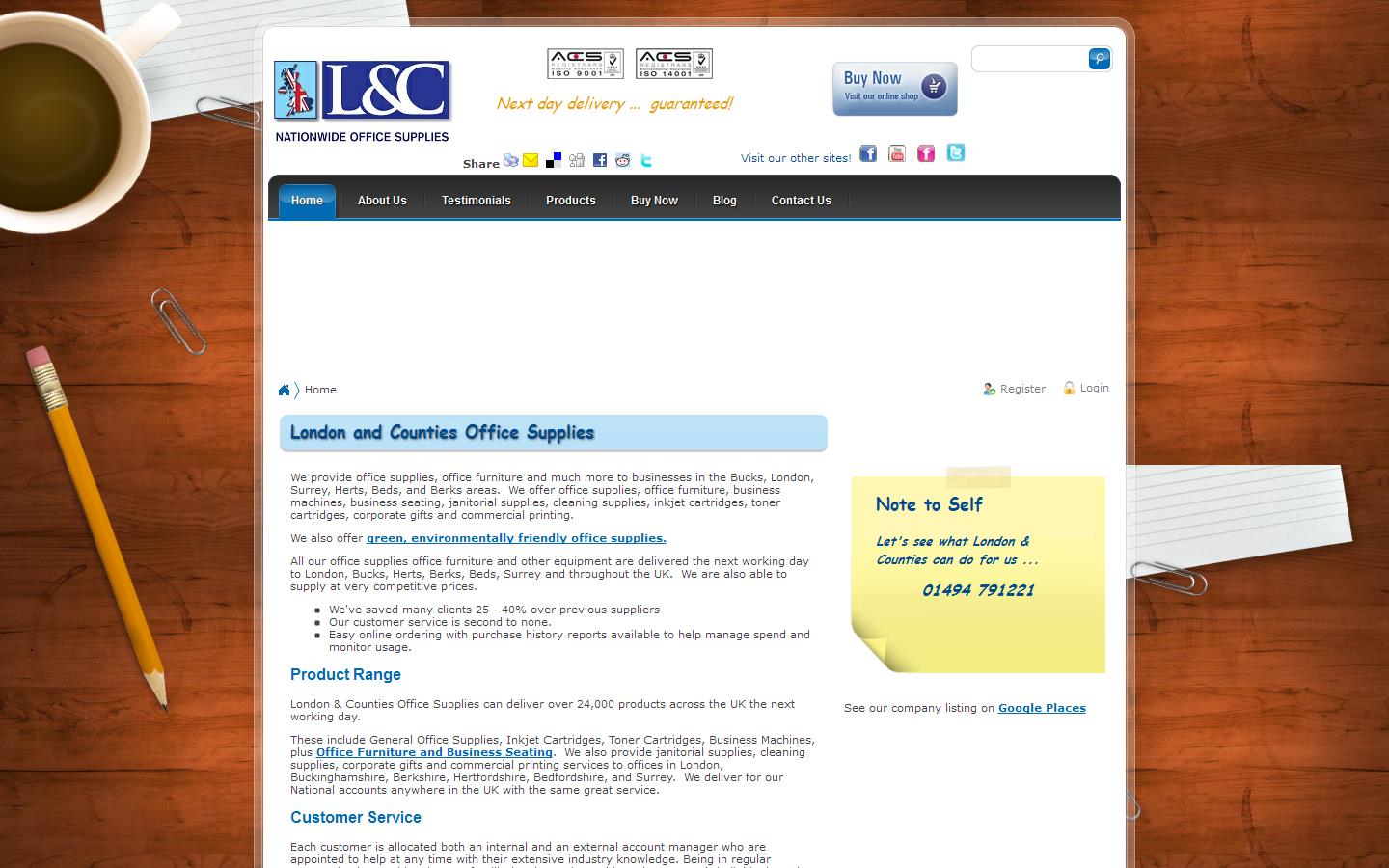 London & Counties Office Supplies Ltd    Website