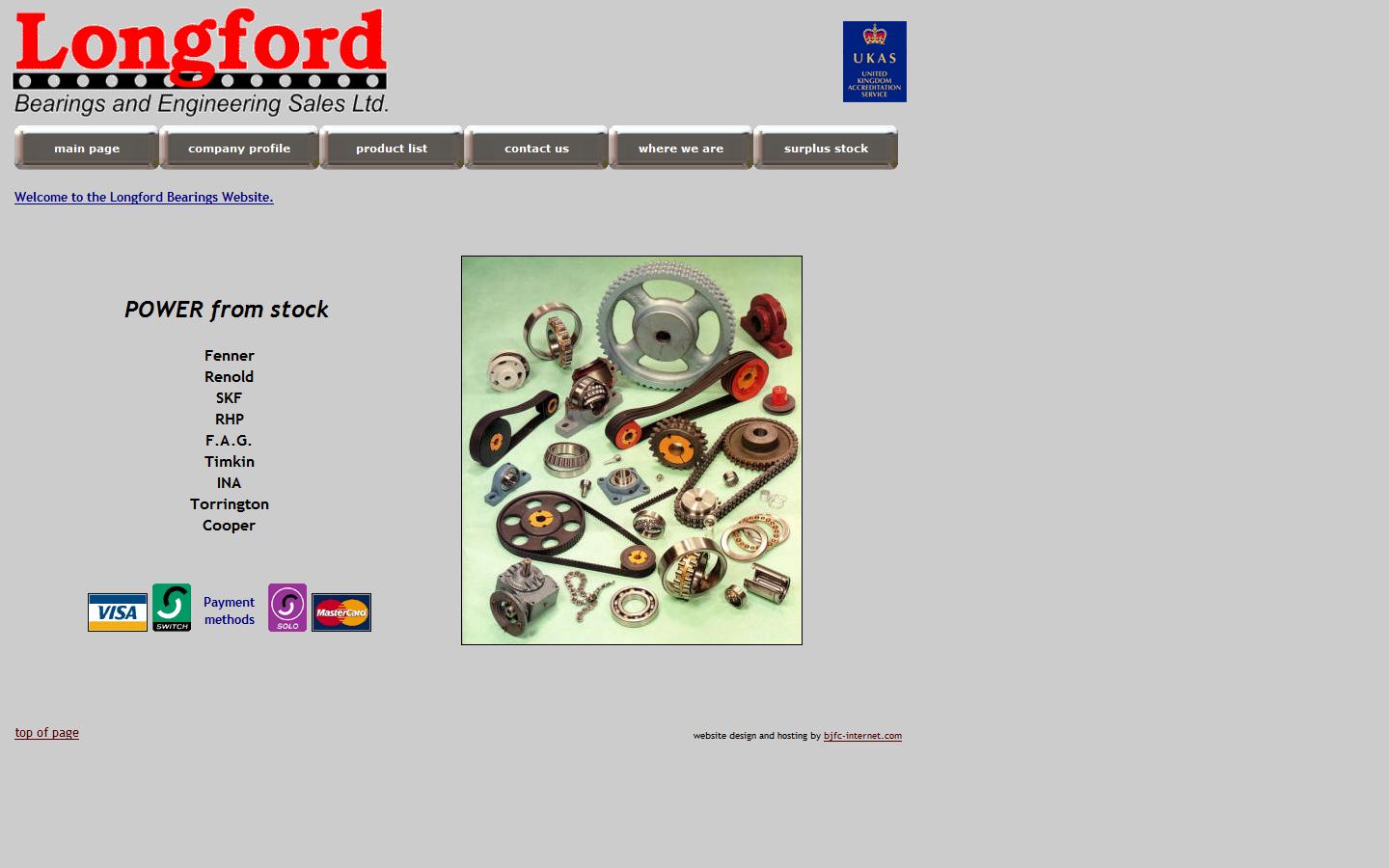Longford Bearings and Engineering Sales Ltd Website