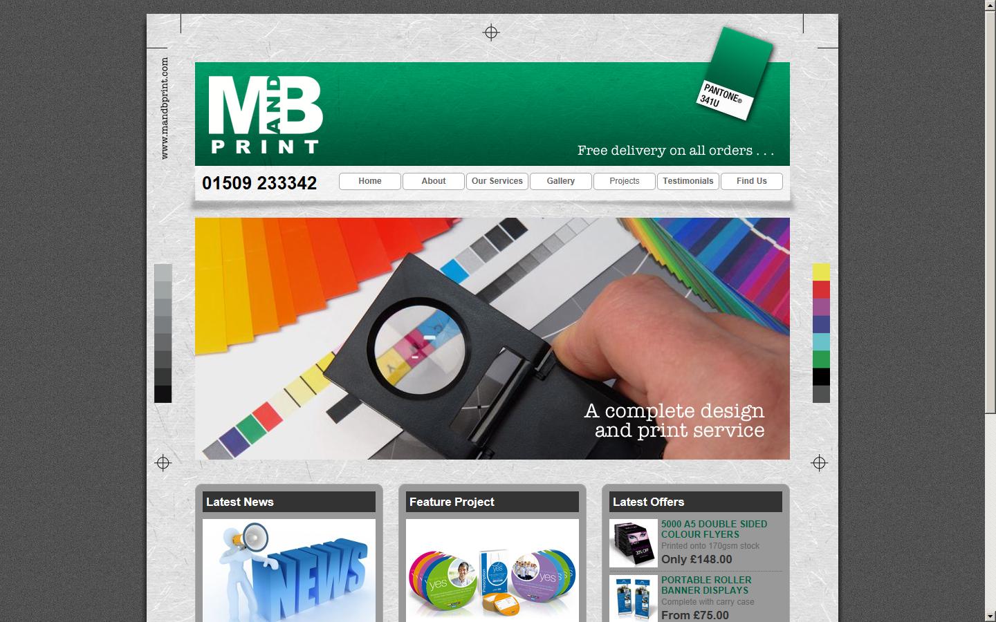 M&B Print Limited Website