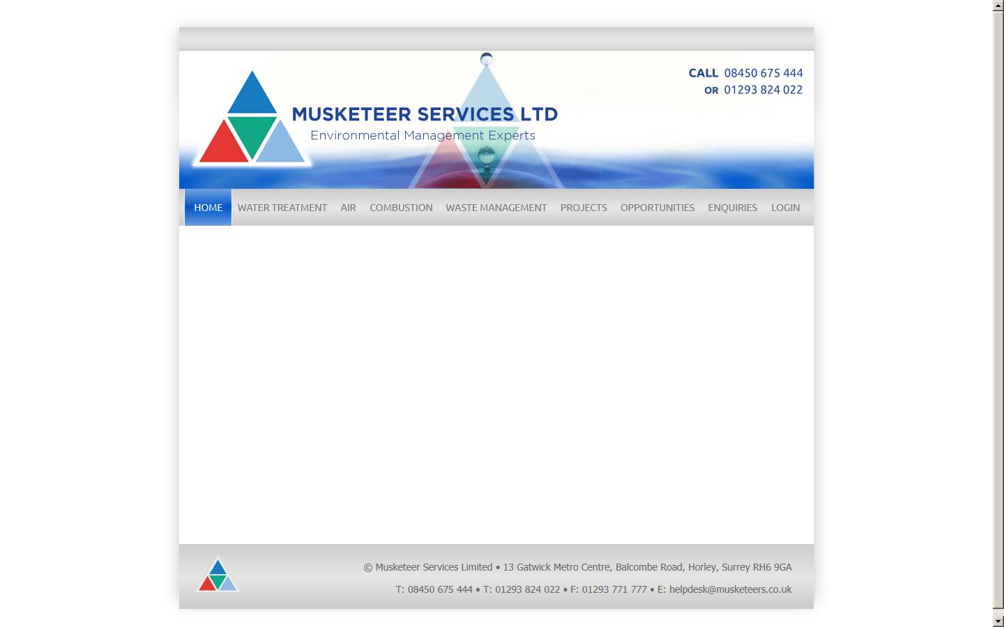Musketeer Services Limited  Website