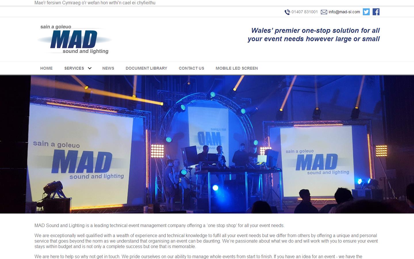 MAD Sound and Lighting  Website