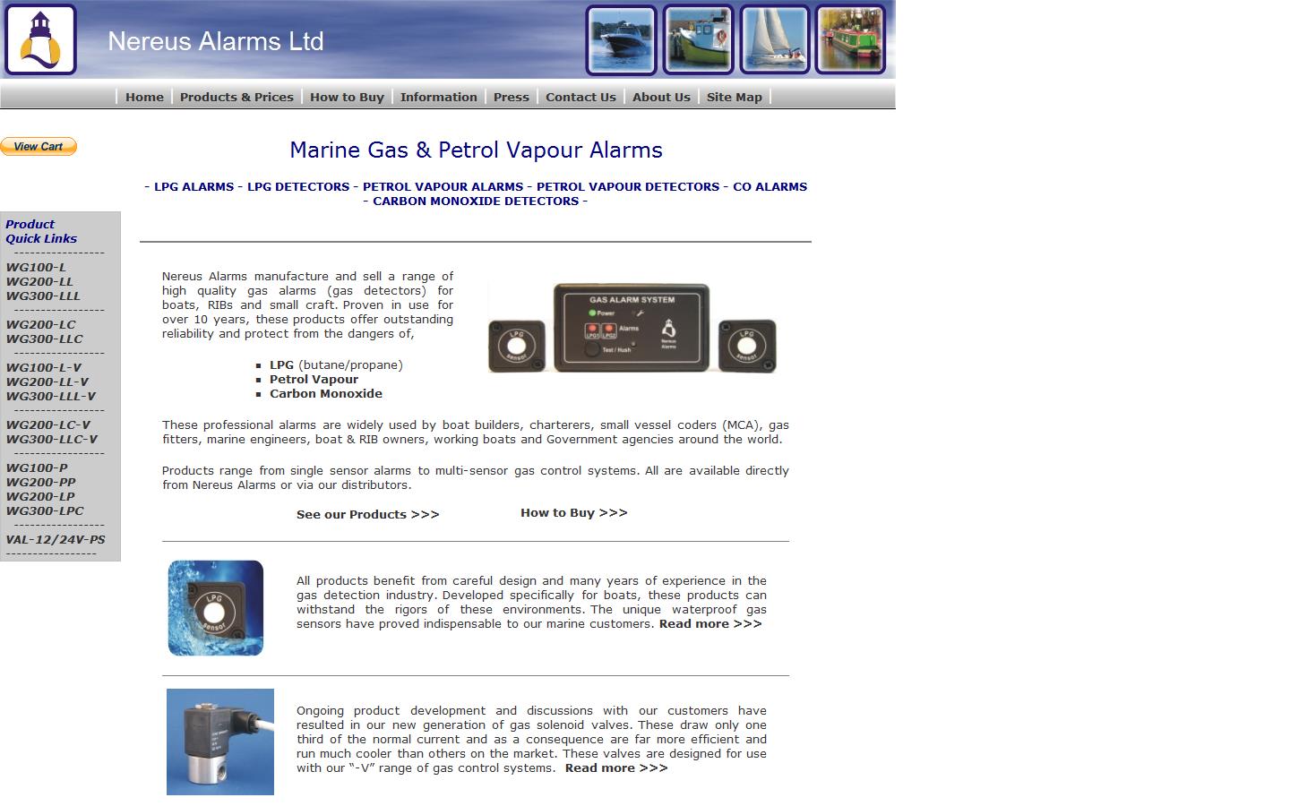 Nereus Alarms Ltd Website