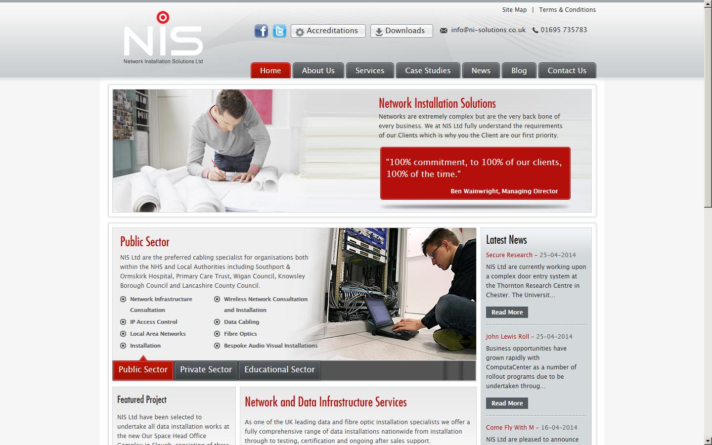 Network Installation Solutions Ltd  Website