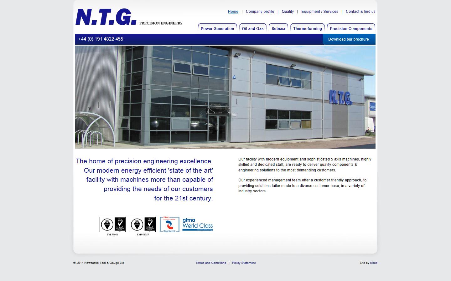 NTG Precision Engineers Website