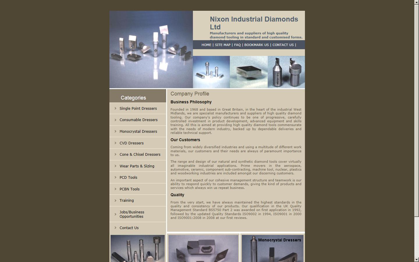 Nixon Industrial Diamonds Ltd Website