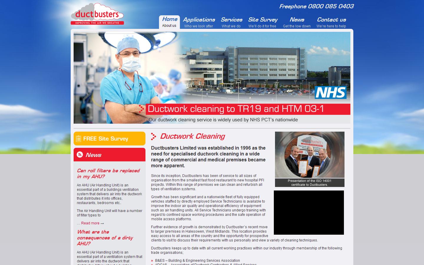 Ductbusters Ltd Website