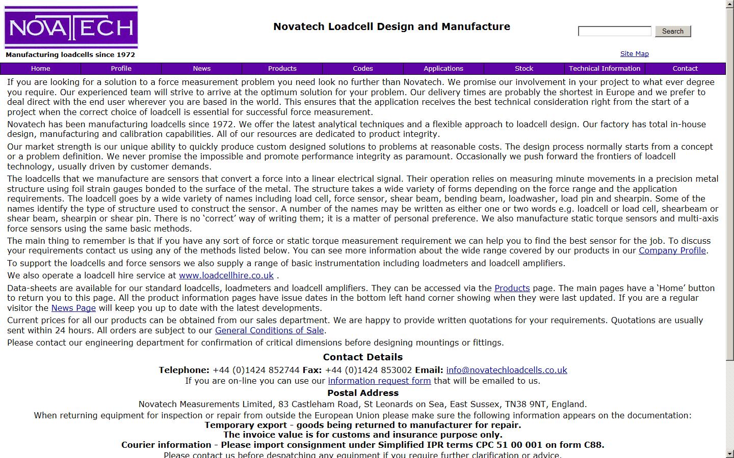 Novatech Measurements Limited Website