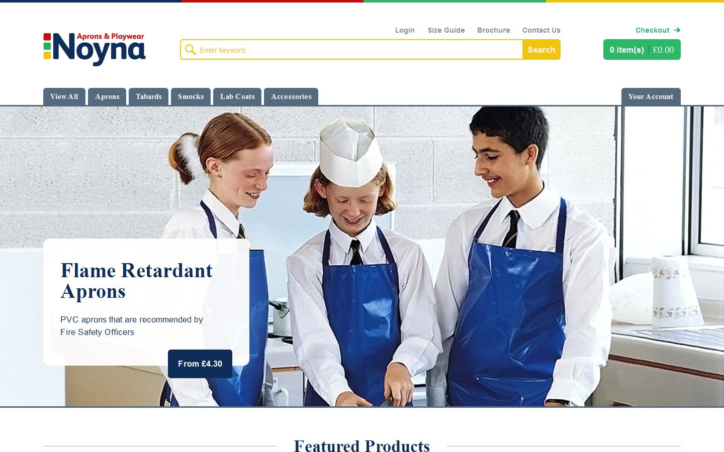 Noyna School Aprons and Playwear Website