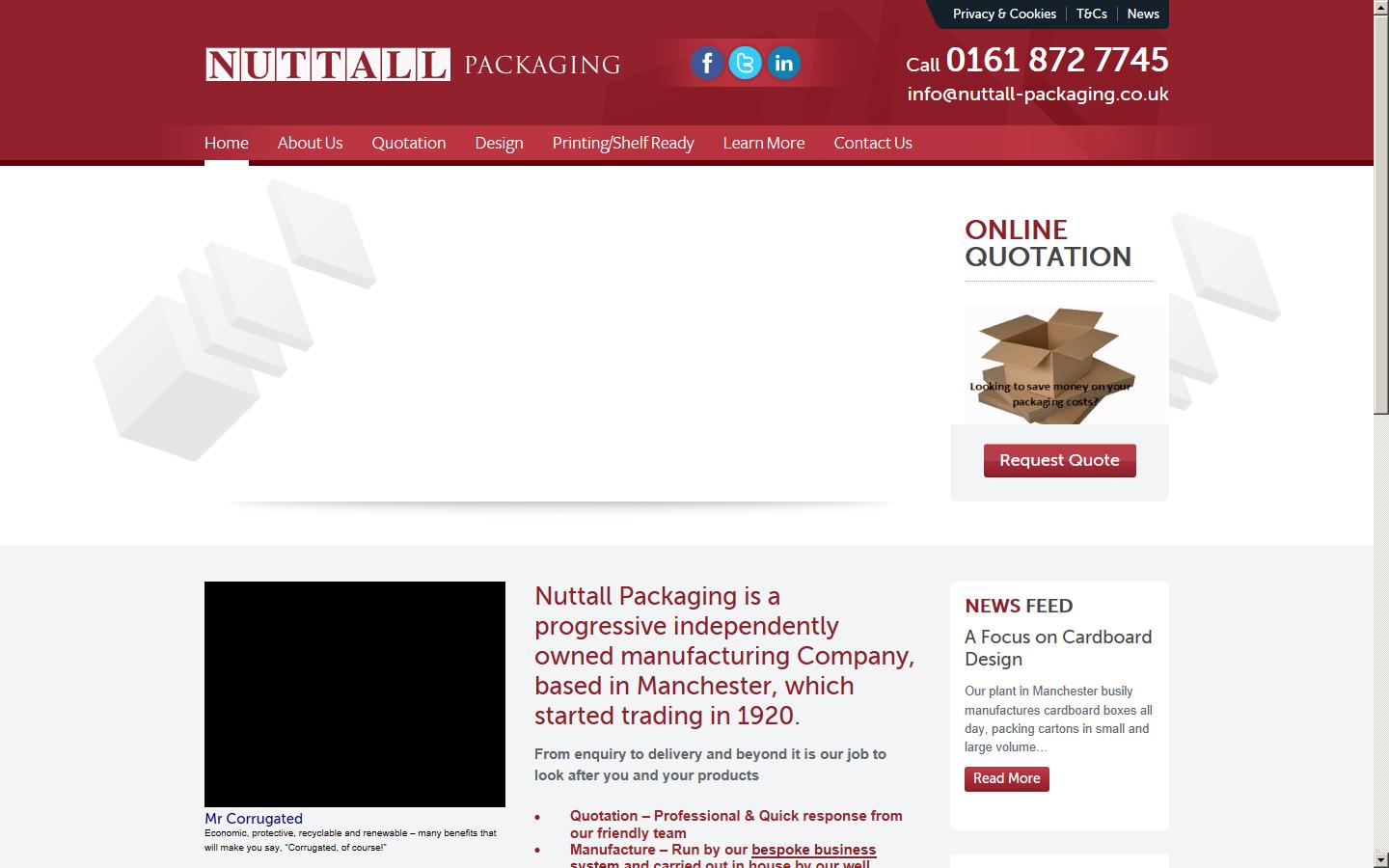 Nuttall Packaging Ltd Website