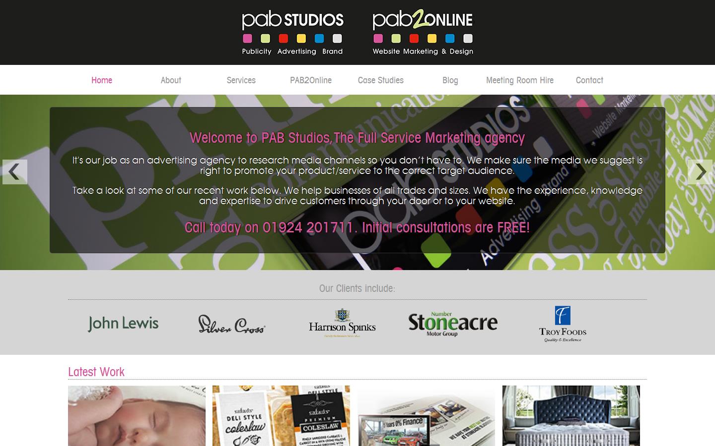 P A B Studios  Website