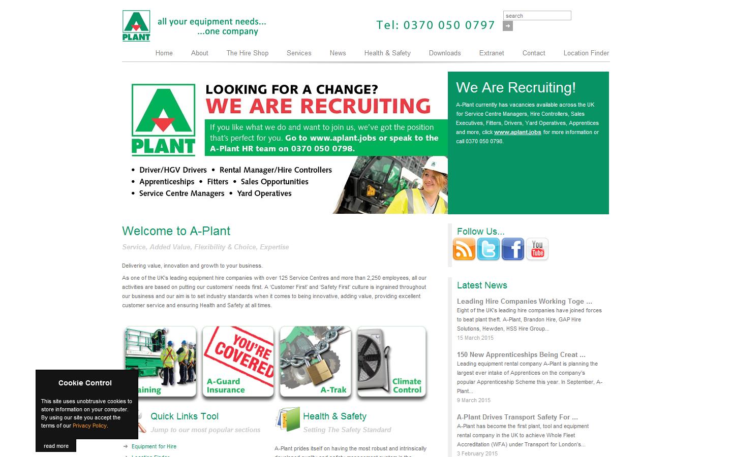 Ashtead Plant Hire Co Ltd Website