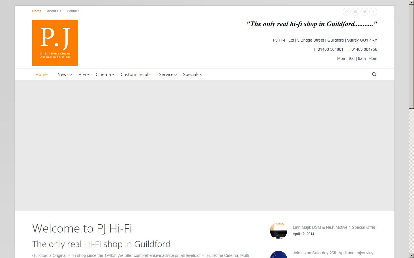 PJ hi-fi Ltd Website