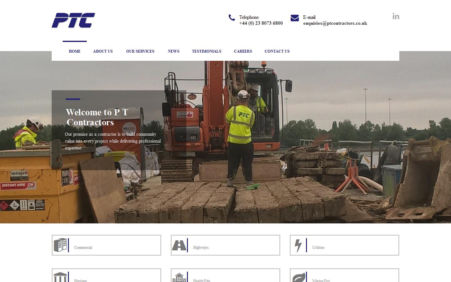 P T Contractors Ltd Website
