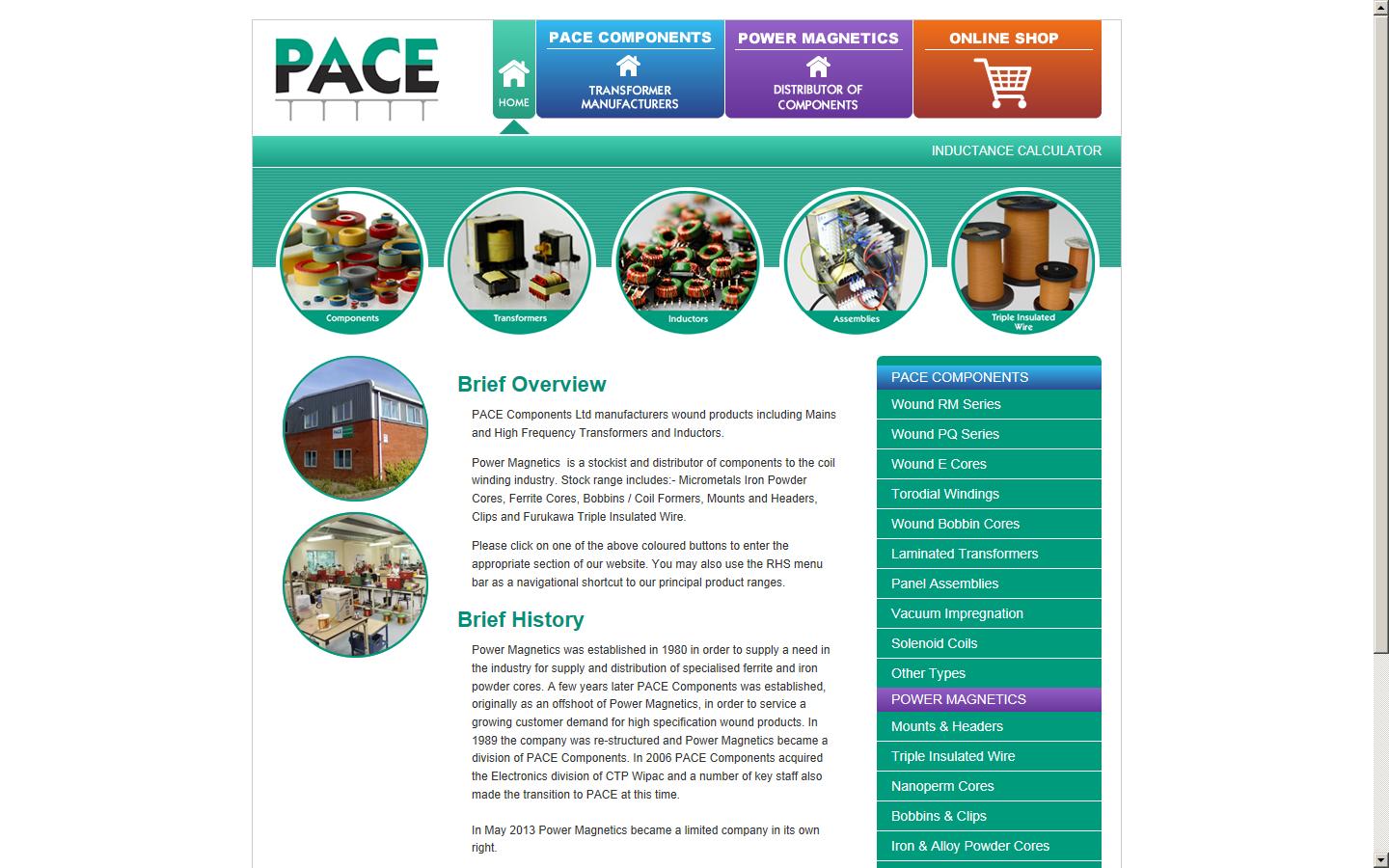 PACE Components Ltd Website