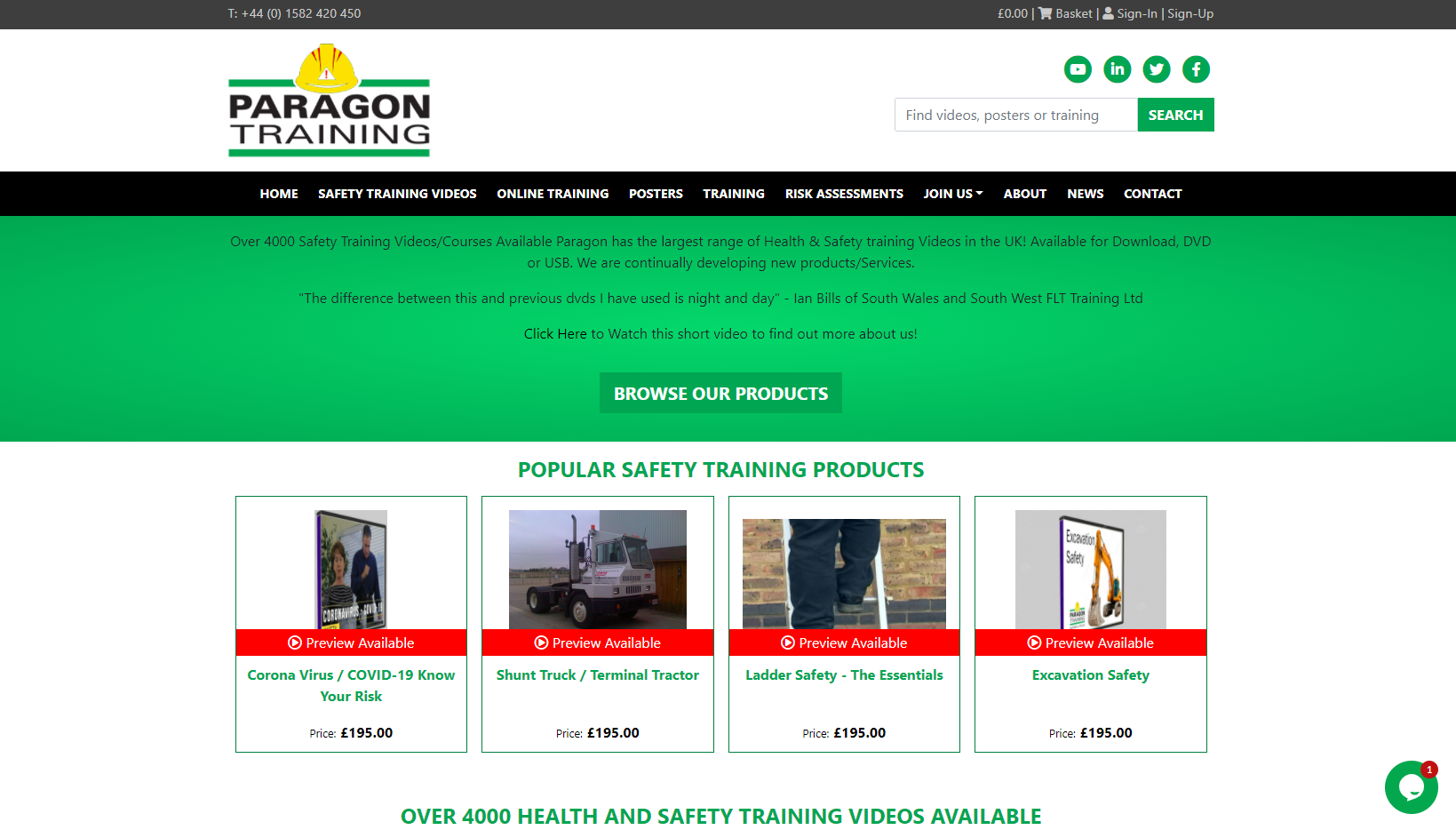 Paragon Training  Website