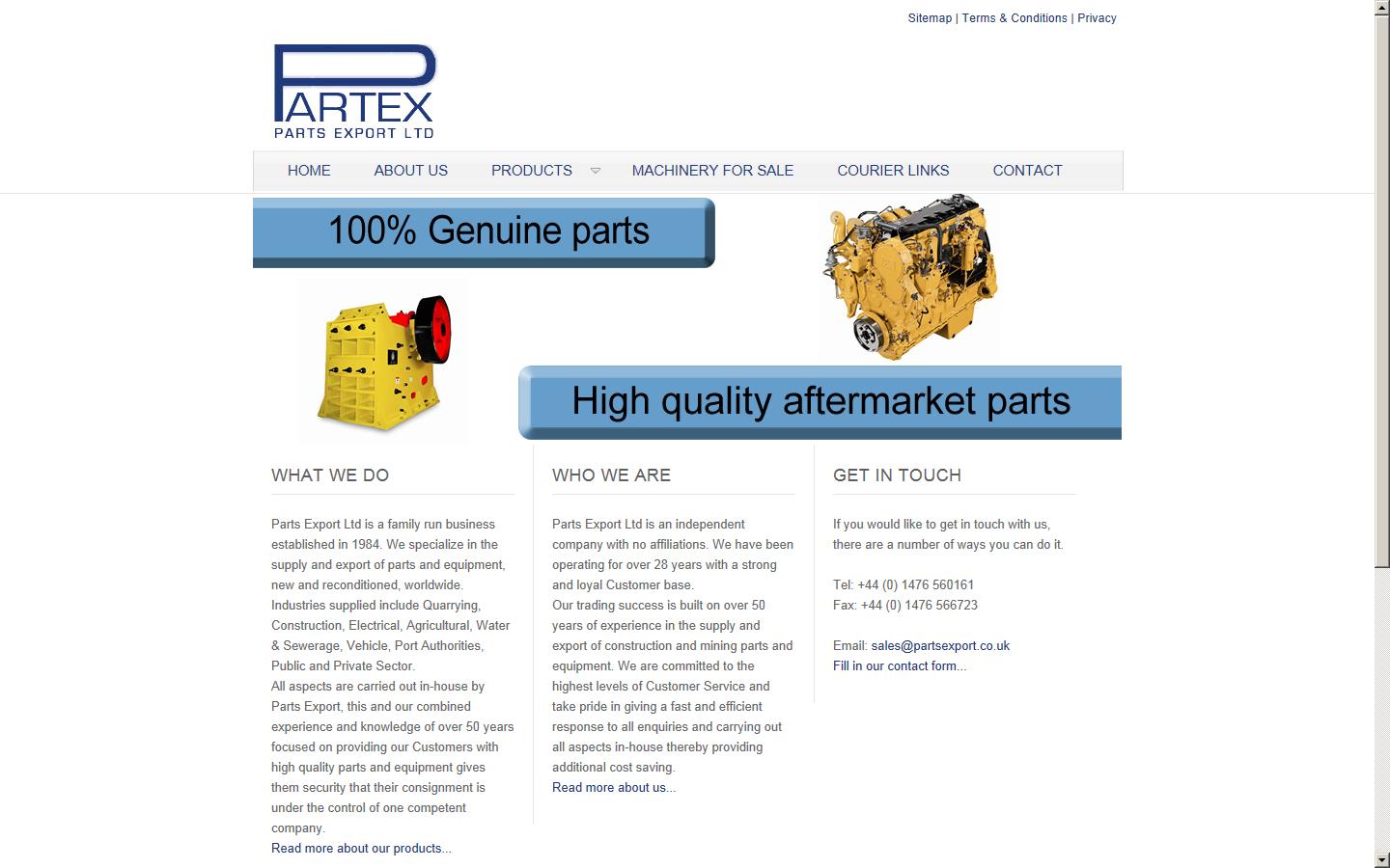 PARTS EXPORT LIMITED Website