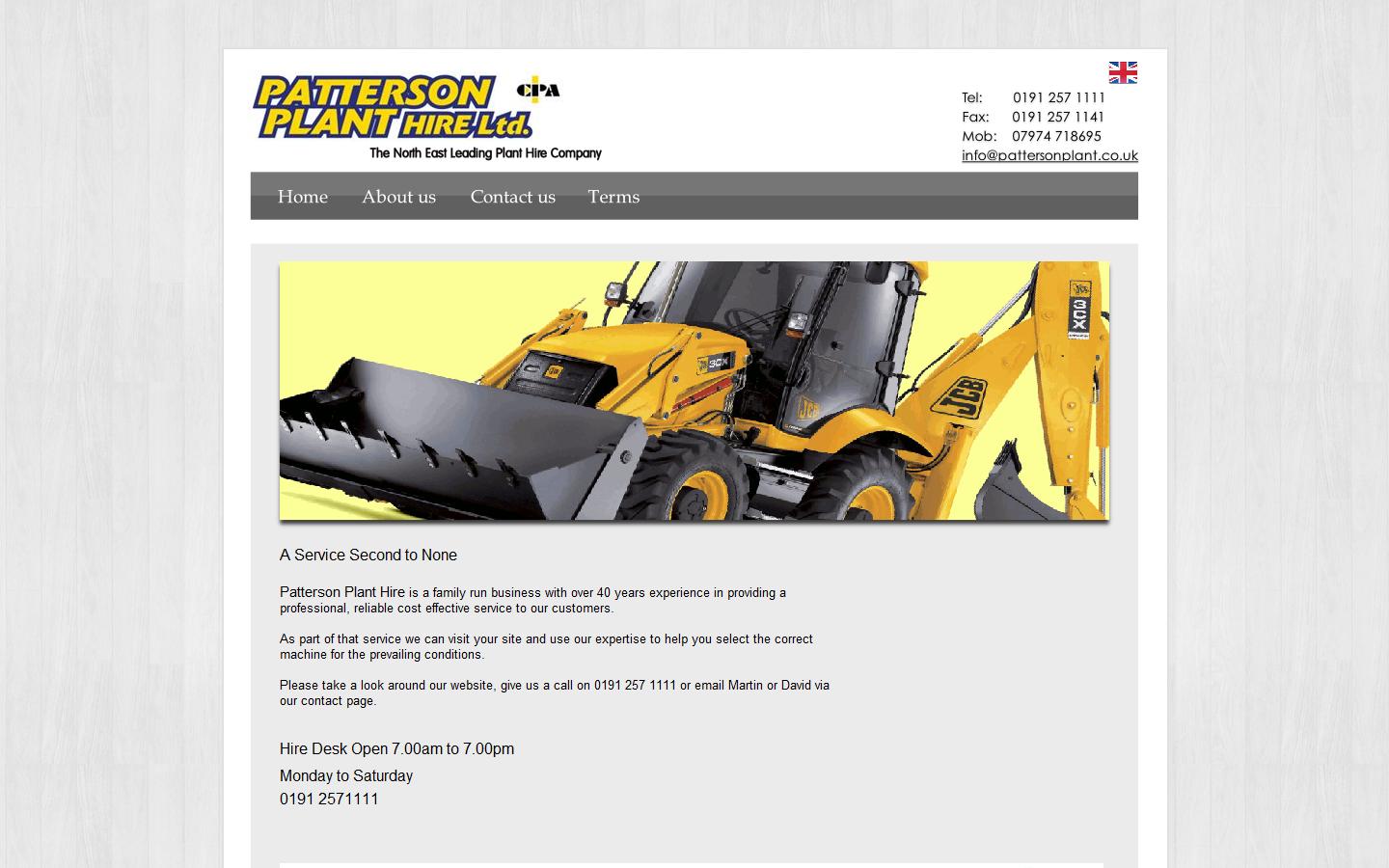 Patterson Plant Hire Ltd  Website
