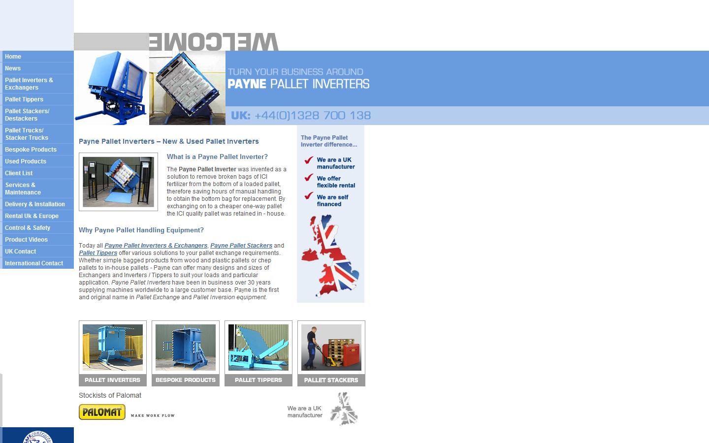 Payne Pallet Inverters Ltd Website