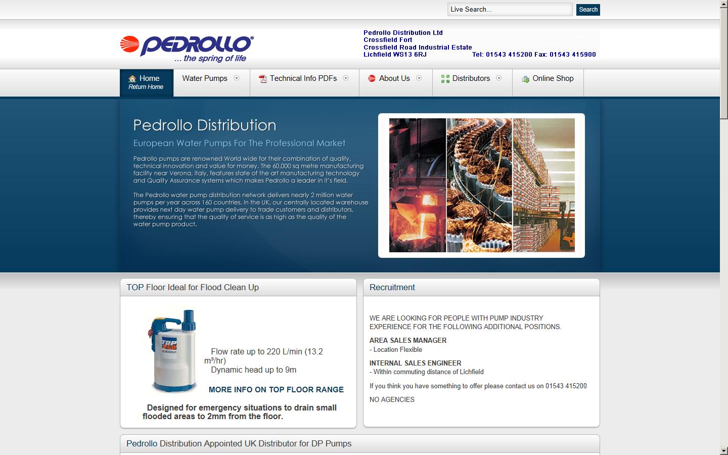 Pedrollo Distribution Ltd   Website