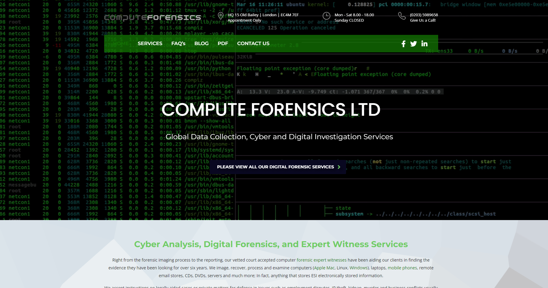 Computer Forensics Ltd Website