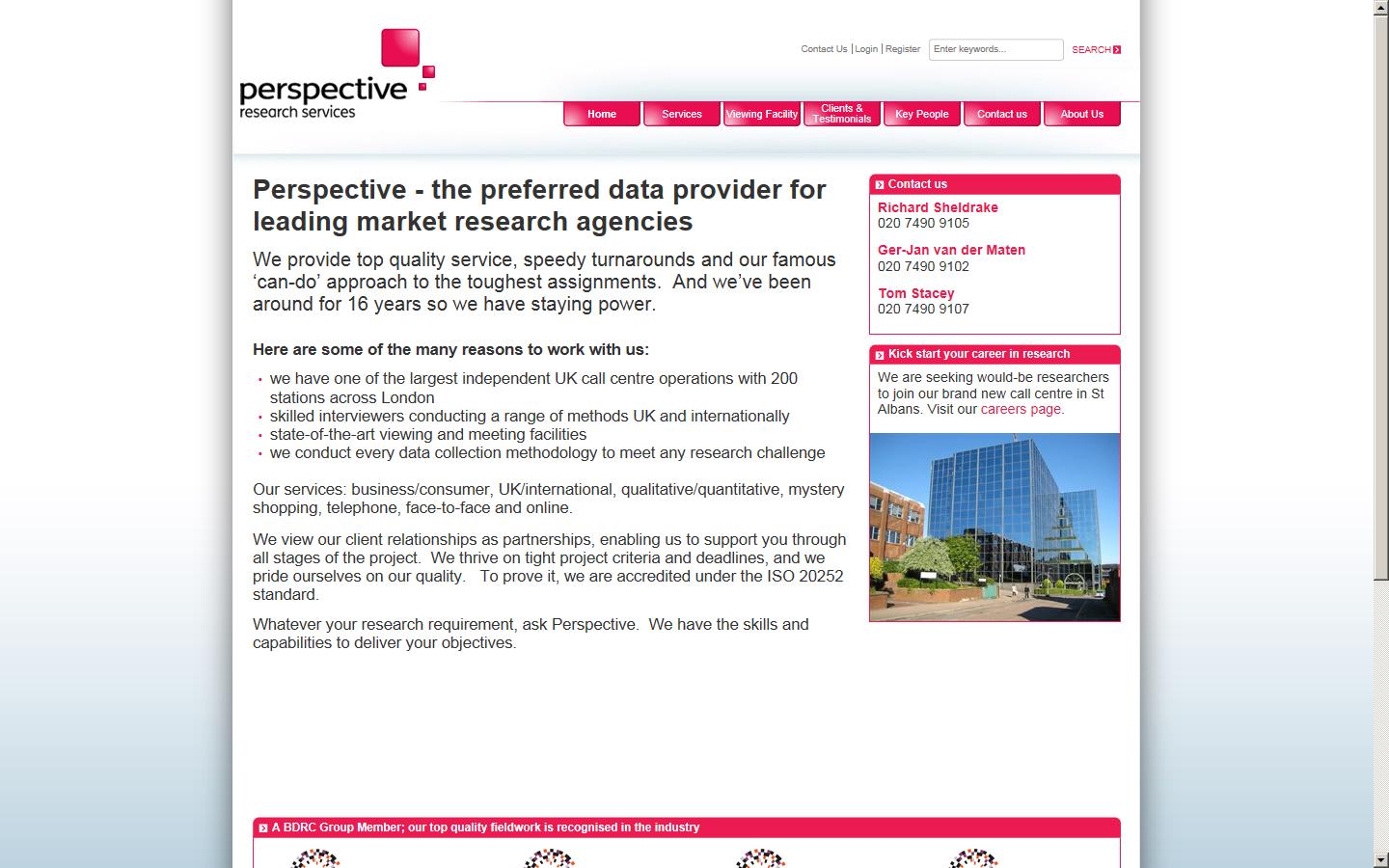 Perspective Research Services Website