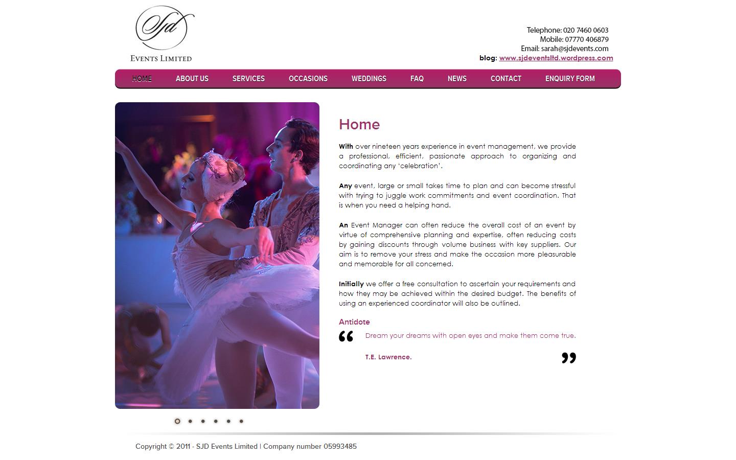 SJD Events Ltd Website